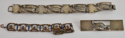 Lot 1542 - A Scandinavian sterling silver square line...