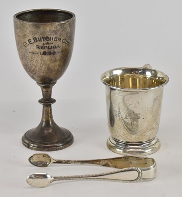 Lot 1079 - VINERS LTD; a George VI hallmarked silver mug,...