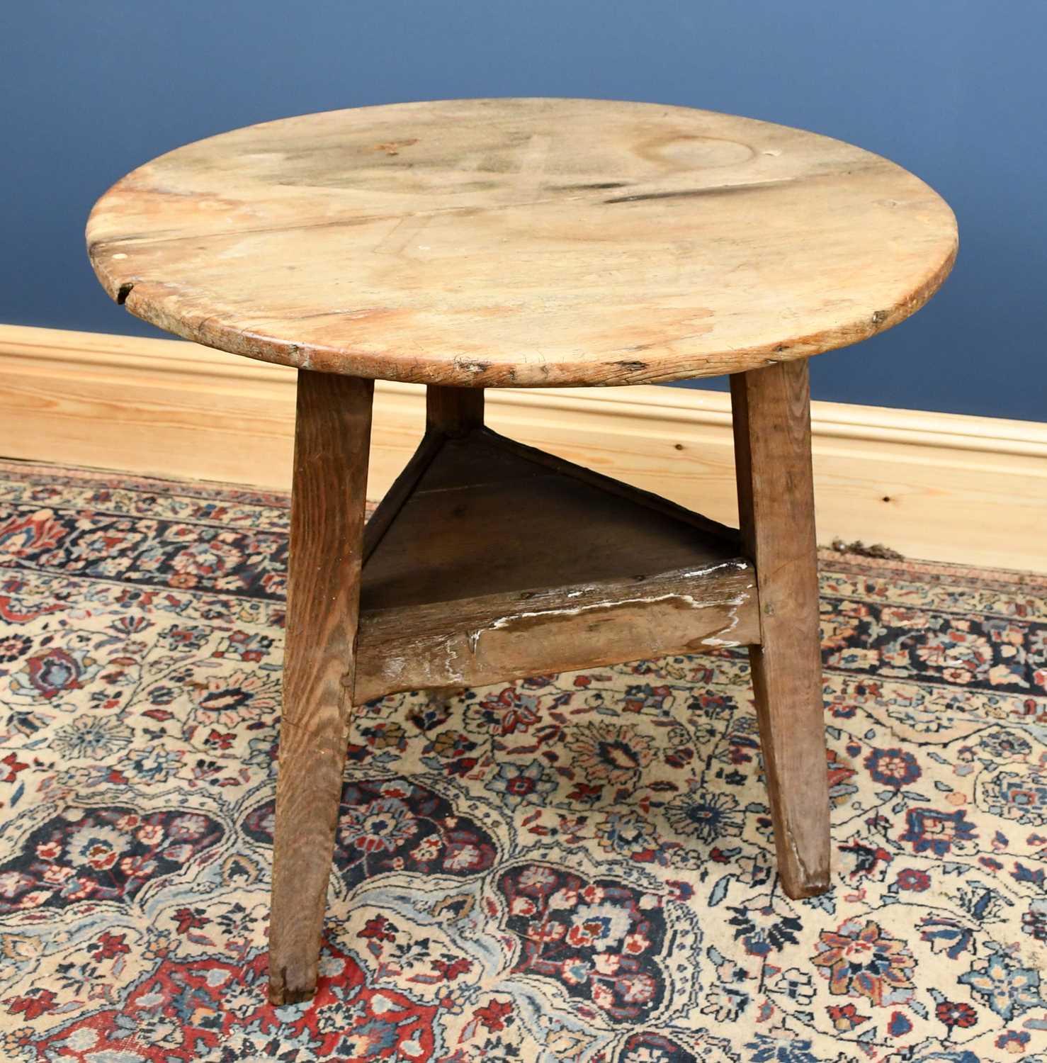 Lot 2942 - An 18th century provincial pine cricket table,...