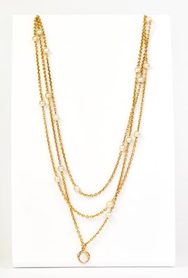 Lot 848 - A French yellow metal chain necklace...