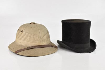 Lot 1409 - WARD BROS, STOCKPORT; a top hat, internal...
