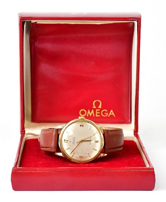 Lot 950 - OMEGA; a vintage 9ct yellow gold cased...