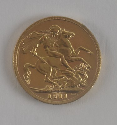 Lot 1580 - A George V full sovereign, 1911.