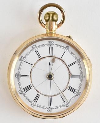 Lot 1702 - A 14ct gold open face pocket watch, the white...