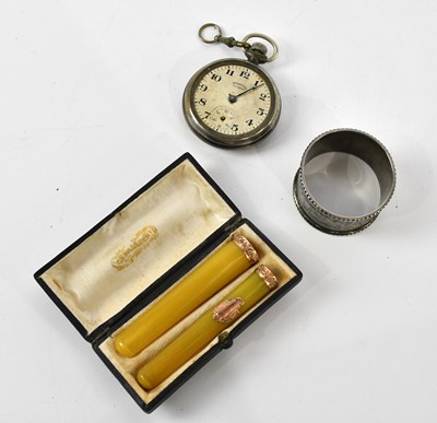 Lot 14 - A boxed set of two amber coloured cheroot...