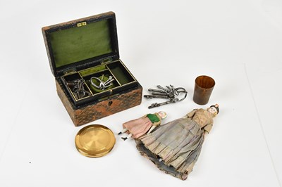 Lot 1391 - Two antique bisque headed dolls with...