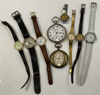 Lot 601 - EVERITE; a vintage 9ct yellow gold wristwatch...