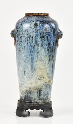 Lot 1179 - A Chinese Lushan glazed ceramic vase, relief...