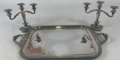 Lot 414 - A large silver plated twin handled tray, 42 x...