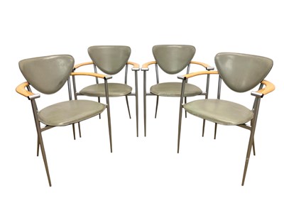 Lot 688 - ARRBEN OF  ITALY; a set of four chairs, with...