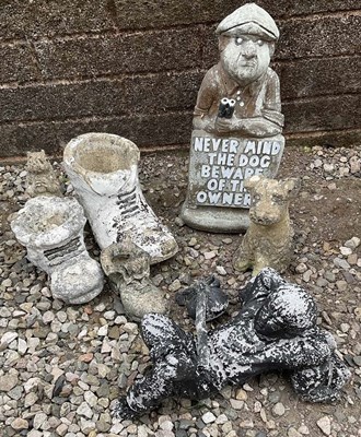 Lot 679 - Composite and resin garden ornaments,...