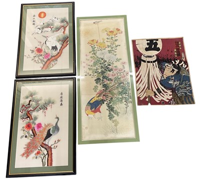 Lot 646 - A Chinese rectangular watercolour on silk of...
