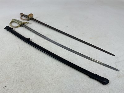 Lot 232 - A cavalry officer's sword with ribbed brass...