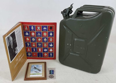 Lot 124 - A 20 litre Jerry can and military items, with...