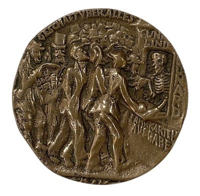 Lot 350 - A bronze Lusitania medallion, possibly...