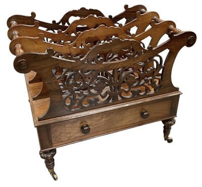 Lot 29 - A Victorian rosewood Canterbury, with four...