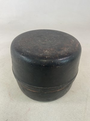 Lot 75 - An unusual papier-mâché lidded circular...