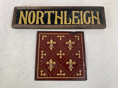 Lot 74 - An unusual enamelled square sectioned plaque...