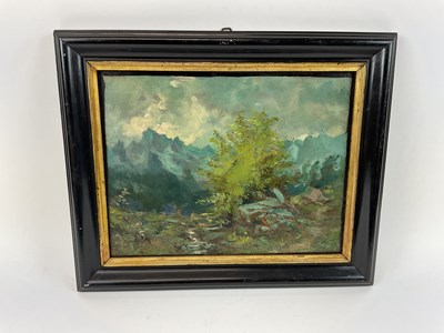 Lot 150 - ATTRIBUTED TO A RATTI; oil on canvas, rural...