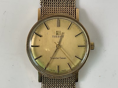Lot 599 - TISSOT; a gentleman's vintage 9ct gold Seastar...