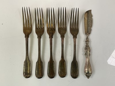 Lot 440 - A set of five early Victorian hallmarked...