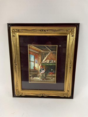 Lot 171 - MARIO FATTORI; oil on canvas board, interior...