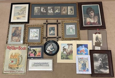 Lot 394 - A small number of pictures and prints, largest...