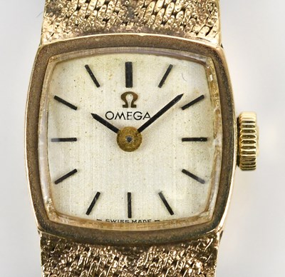 Lot 580 - OMEGA; a lady's 9ct gold cased wristwatch, the...