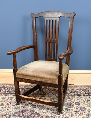 Lot 2988 - A George III provincial oak chair, with...