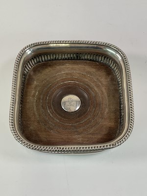 Lot 442 - A George III hallmarked silver wooden based...