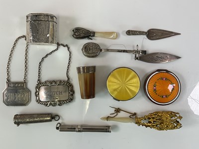 Lot 435 - An interesting group of small silver, white...
