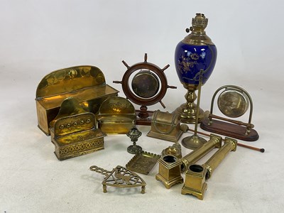 Lot 245 - A quantity of assorted brassware, to include...