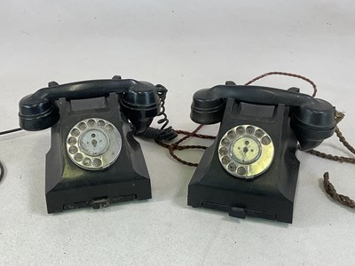 Lot 66 - Two early 20th century black Bakelite GPO...