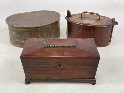Lot 80 - A Regency rosewood tea caddy, height 18cm,...