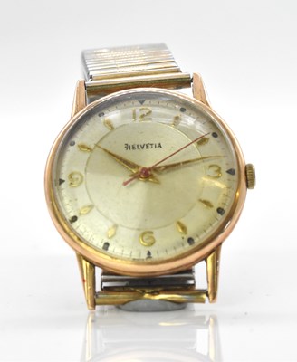Lot 602 - HELVETIA; a gentleman's vintage 9ct gold...