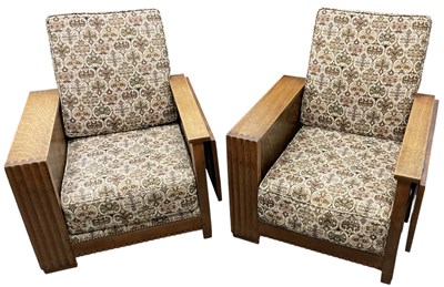 Lot 8 - IN THE MANNER OF HEALS; a pair of 1930s oak...