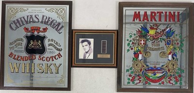 Lot 88 - Two pub mirrors, Chivas Regal and Martini,...