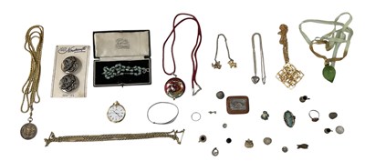 Lot 1538 - A quantity of assorted silver and costume...