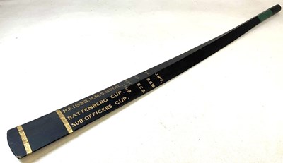 Lot 228 - HMS HOOD; a cut down oar, inscribed 'H. F....