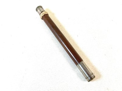 Lot 227 - HMS HOOD; a simple single draw leather bodied...