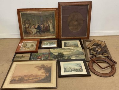 Lot 395 - A group of pictures, prints and frames,...