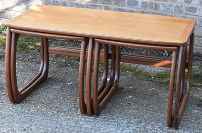 Lot 82 - PARKER KNOLL; a teak nest of three mid 20th...