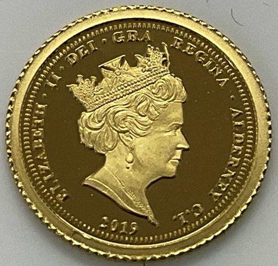 Lot 589 - An Alderney 24ct gold coin, 2019, Centenary of...