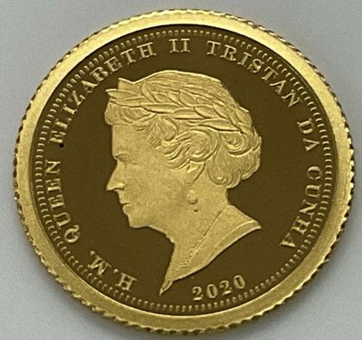 Lot 590 - A Tristan Da Cunha 24ct gold 2020 proof laurel...