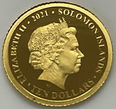 Lot 591 - A Solomon Islands 24ct gold 2021 proof Queen's...