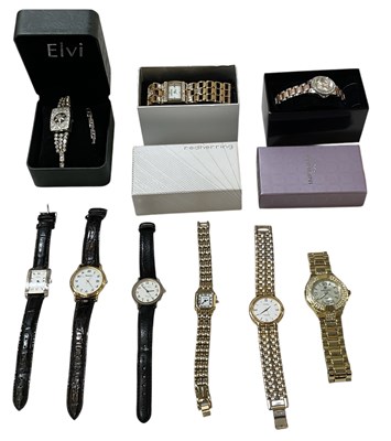 Lot 1742 - A group of nine mostly lady's wristwatches of...