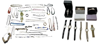 Lot 584 - A group of nine mostly lady's wristwatches of...
