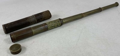 Lot 123 - A brass telescope, length 83cm at full...
