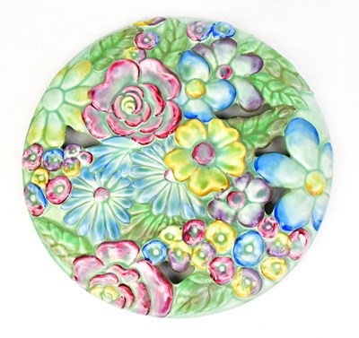 Lot 275 - CLARICE CLIFF; a 1930s wall plaque, 'My Garden'...