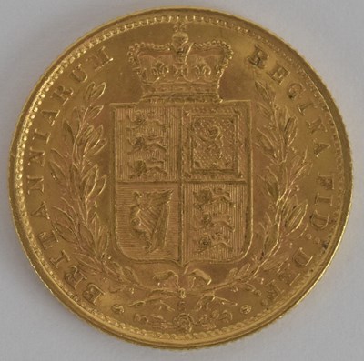 Lot 1604 - A Victoria full sovereign, 1884, shield back,...